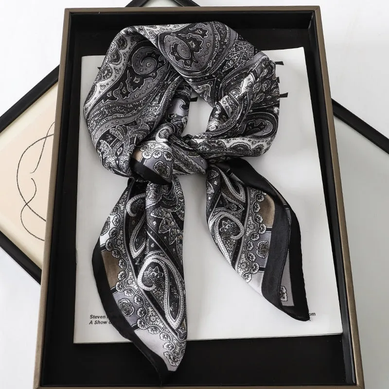 Lady Glams Silk Square Women Neck Scarves - Bandana