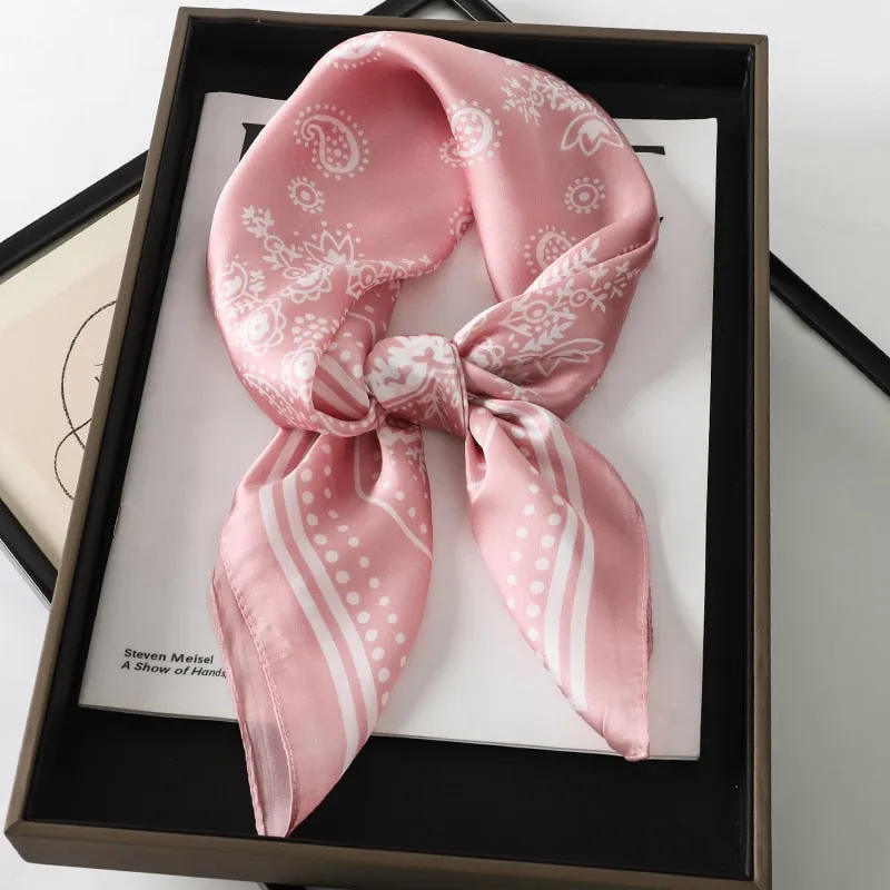 Lady Glams Silk Square Women Neck Scarves - Bandana