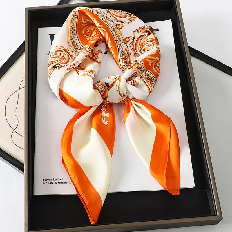 Lady Glams Silk Square Women Neck Scarves - Bandana