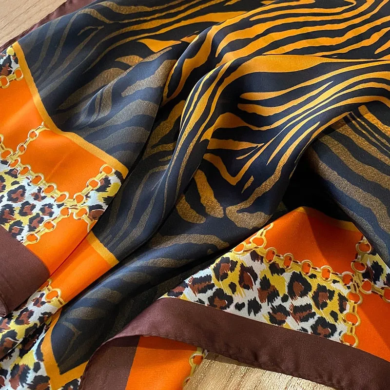 Lady Glams Silk Square Women Neck Scarves - Bandana