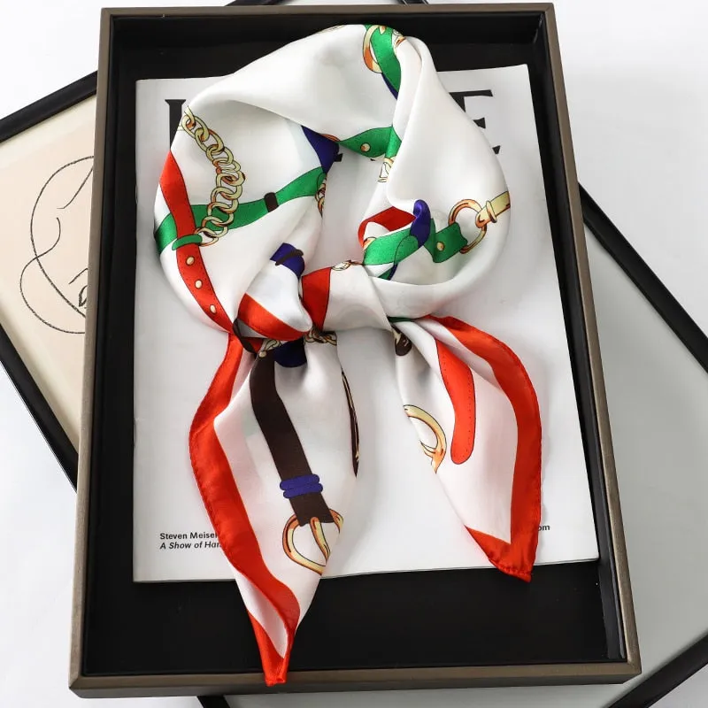 Lady Glams Silk Square Women Neck Scarves - Bandana