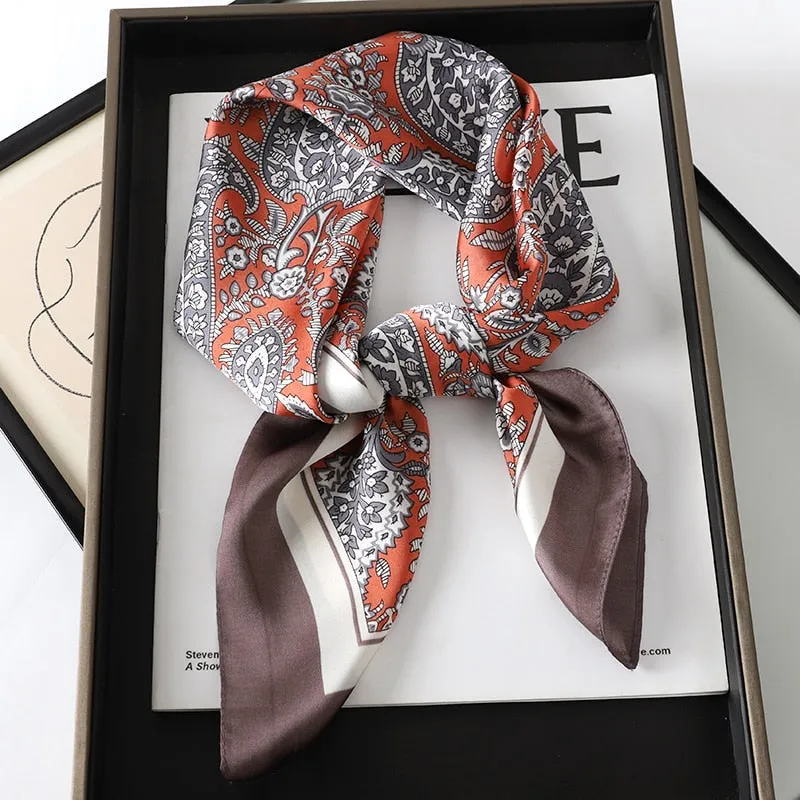 Lady Glams Silk Square Women Neck Scarves - Bandana