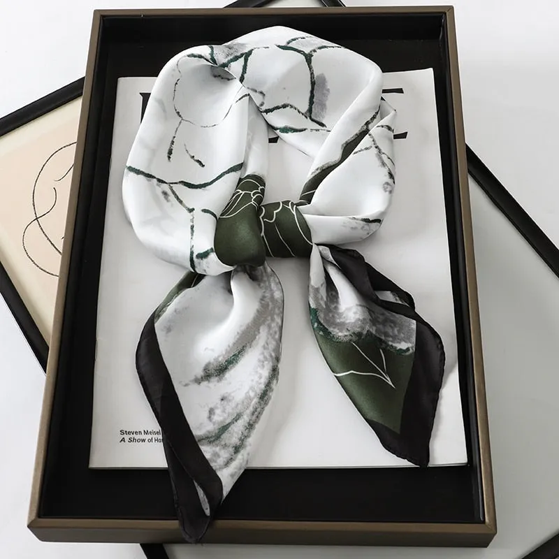 Lady Glams Silk Square Women Neck Scarves - Bandana