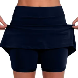 LCMTWX Lightweight High Waist Mid Waist Culottes Short Skirts Skinny Pants High Waisted Pleated Sports Skort with Pockets