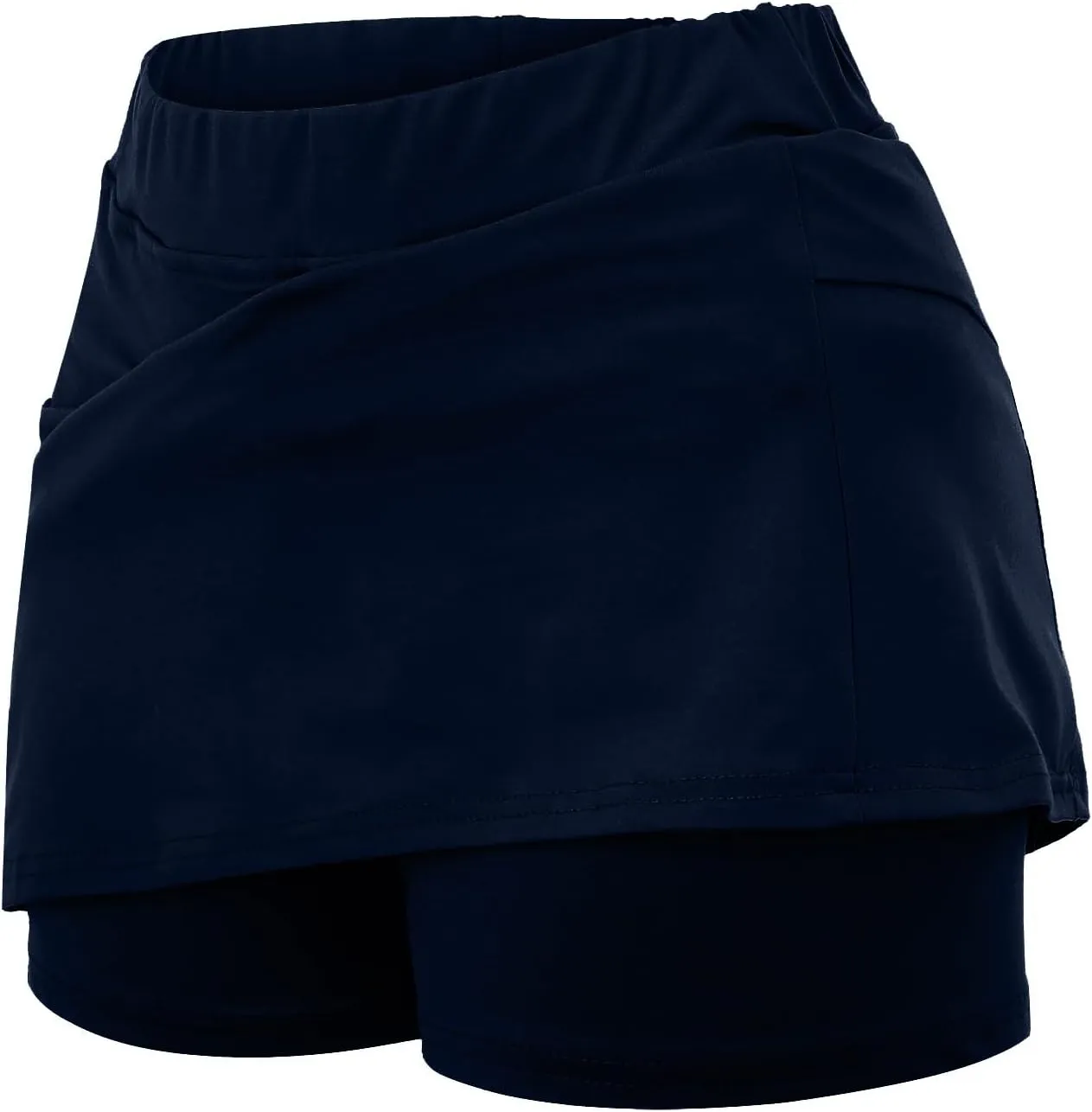 LCMTWX Lightweight High Waist Mid Waist Culottes Short Skirts Skinny Pants High Waisted Pleated Sports Skort with Pockets