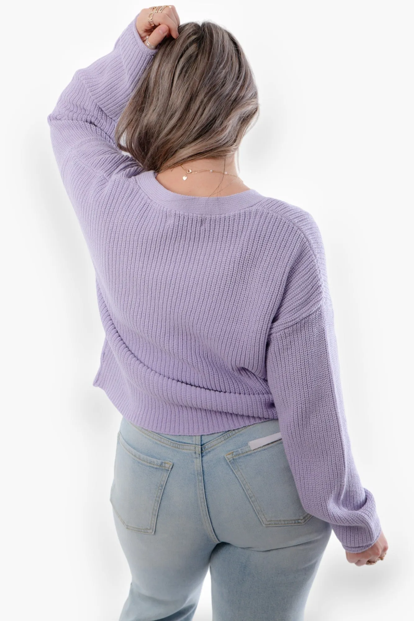 Lea Lavender Button Up Cardigan