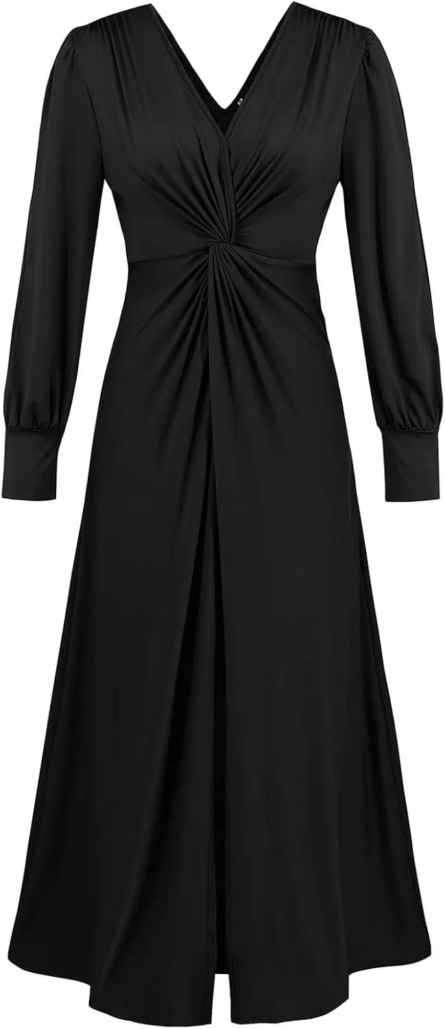 Leaf Print Ruffle Hem Belted Dress for Women V-Neck Vacation Ruffle Sleeve Party Formal Dress for Spring Summer