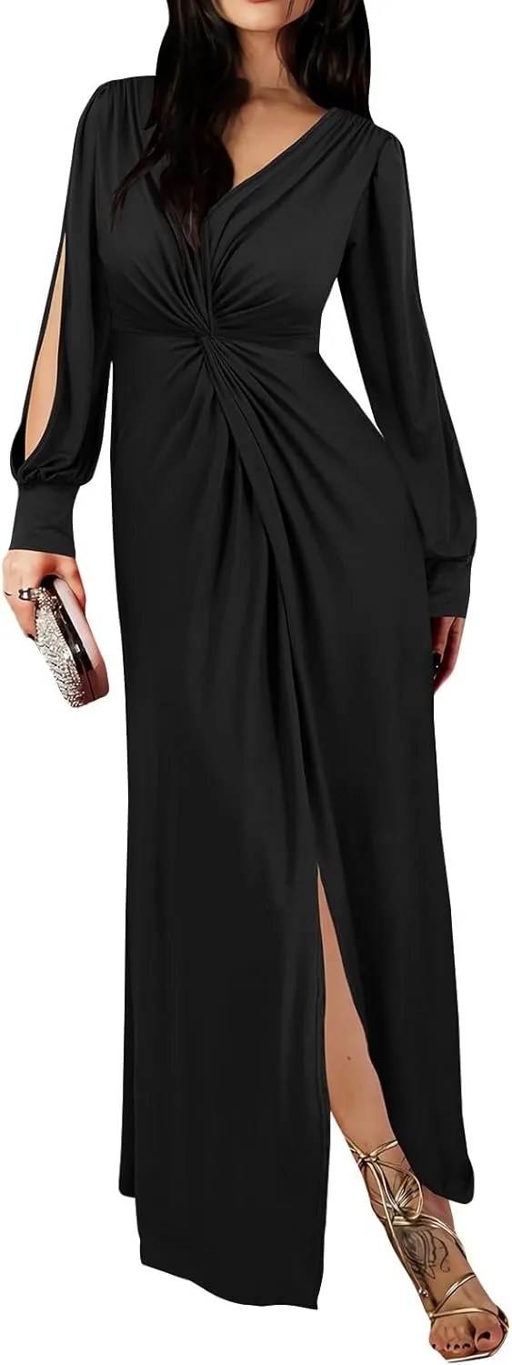 Leaf Print Ruffle Hem Belted Dress for Women V-Neck Vacation Ruffle Sleeve Party Formal Dress for Spring Summer