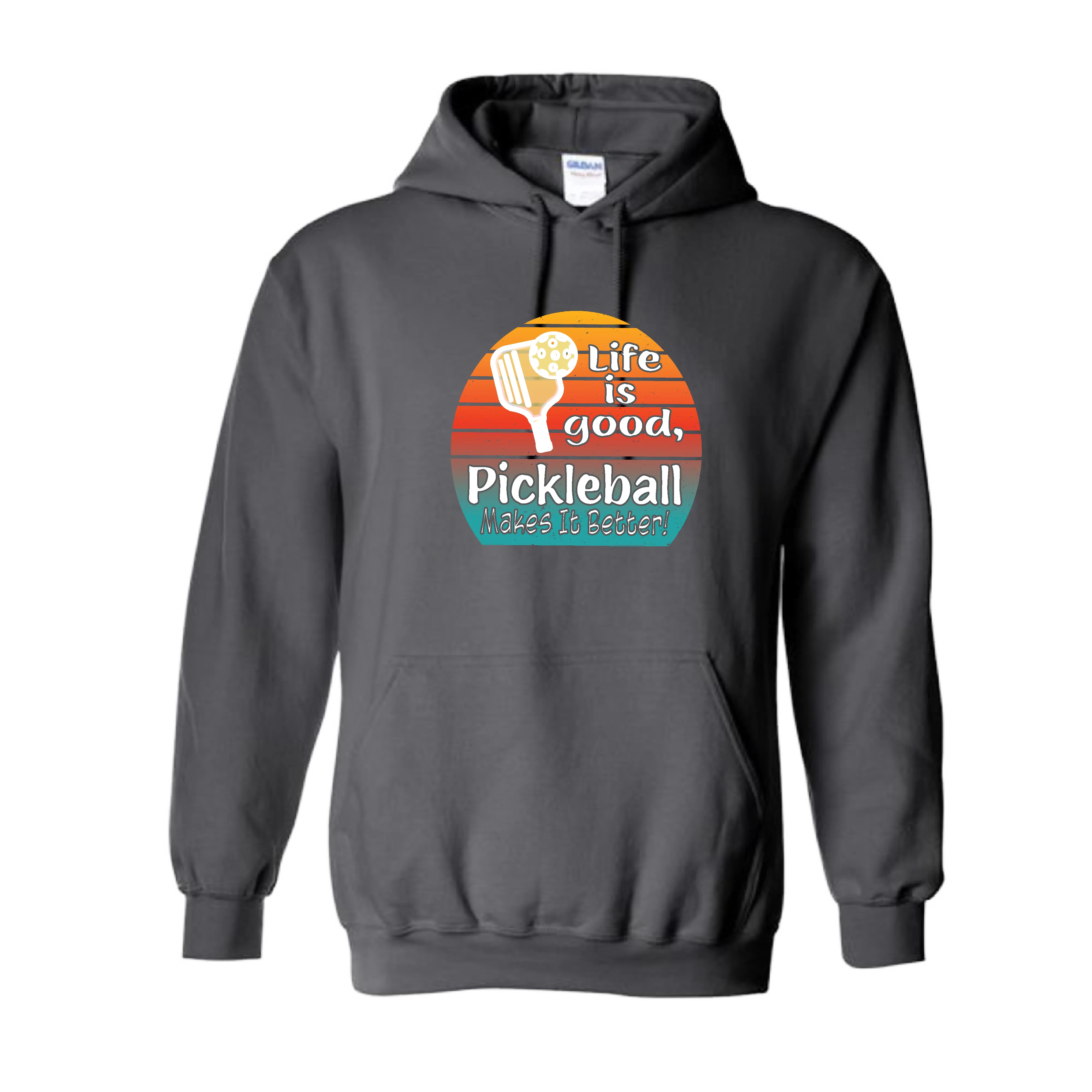 Life is Good Pickleball Makes it Better | Unisex Hoodie Athletic Sweatshirt | 50% Cotton/50% Polyester
