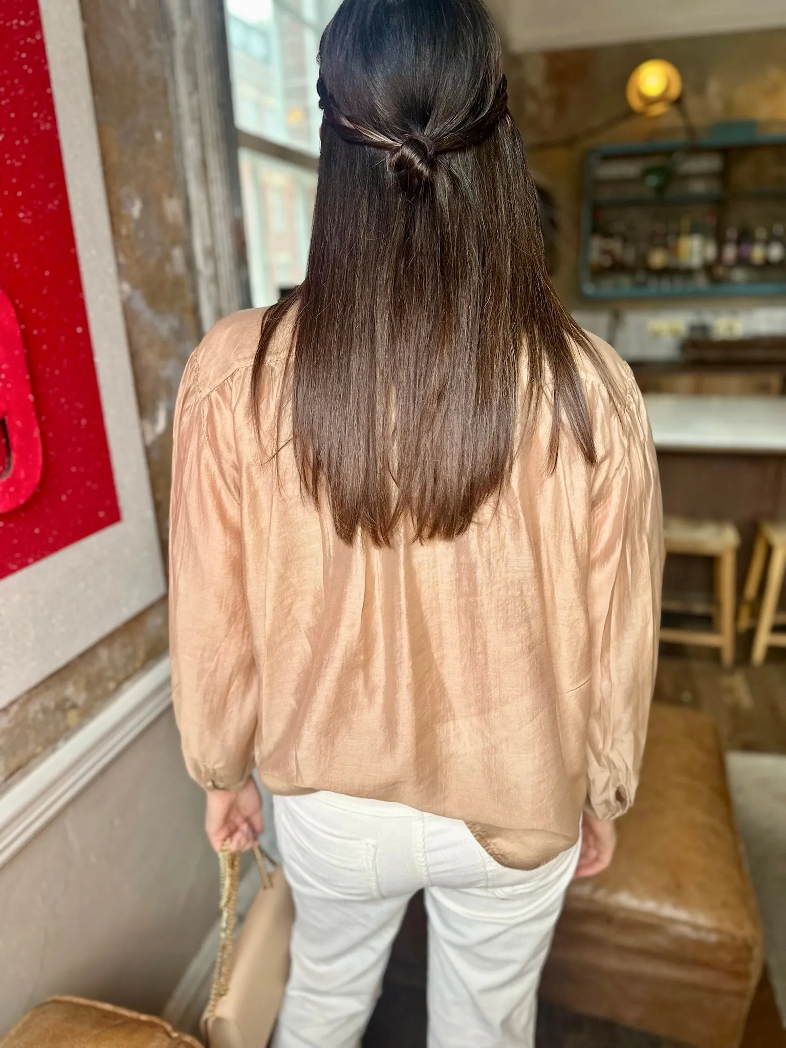 Lila Ruffled Blouse - Camel