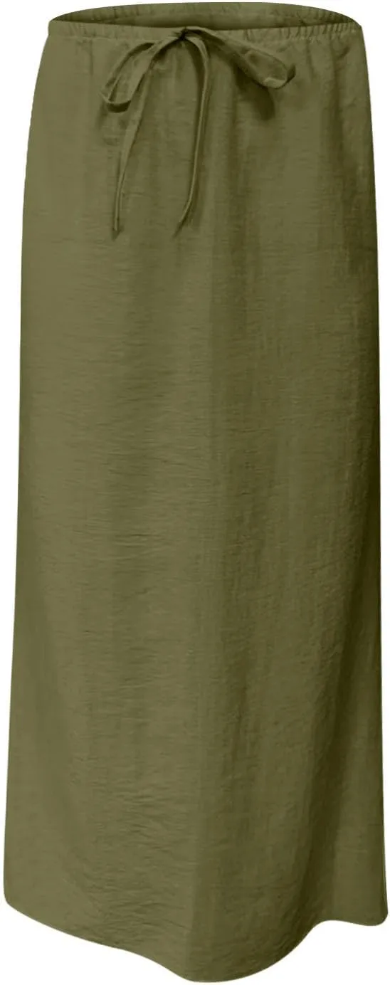 Long Skirts for Women Maxi Women's Trendy Summer 2025 Boho Linen Skirt Womens Vacation Dresses Casual