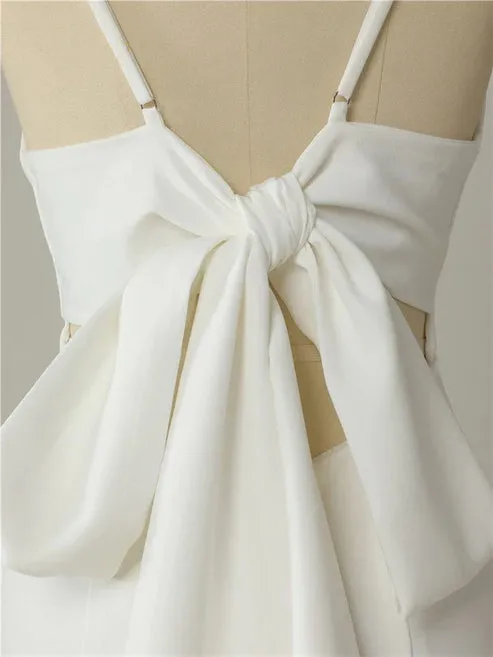 Luolandi Mermaid Spaghetti Straps Backless V Neck Mermaid Wedding Dresses Sexy