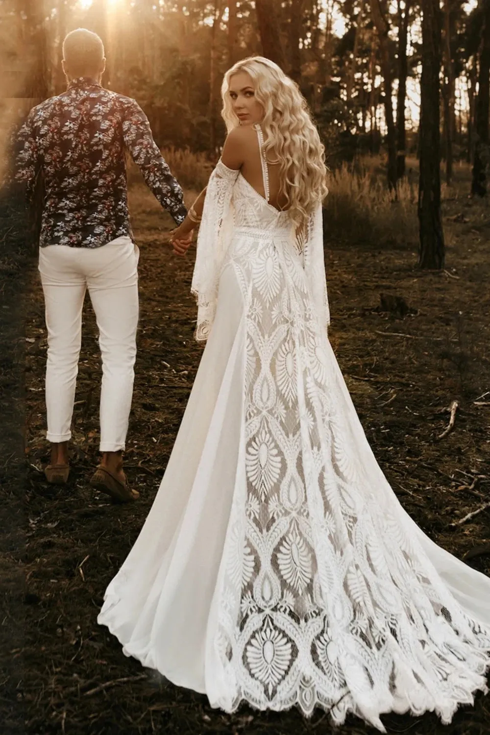 Luolandi New Arrival Scoop Wedding Dresses Mermaid Long Sleeves With Applique Tulle Sexy