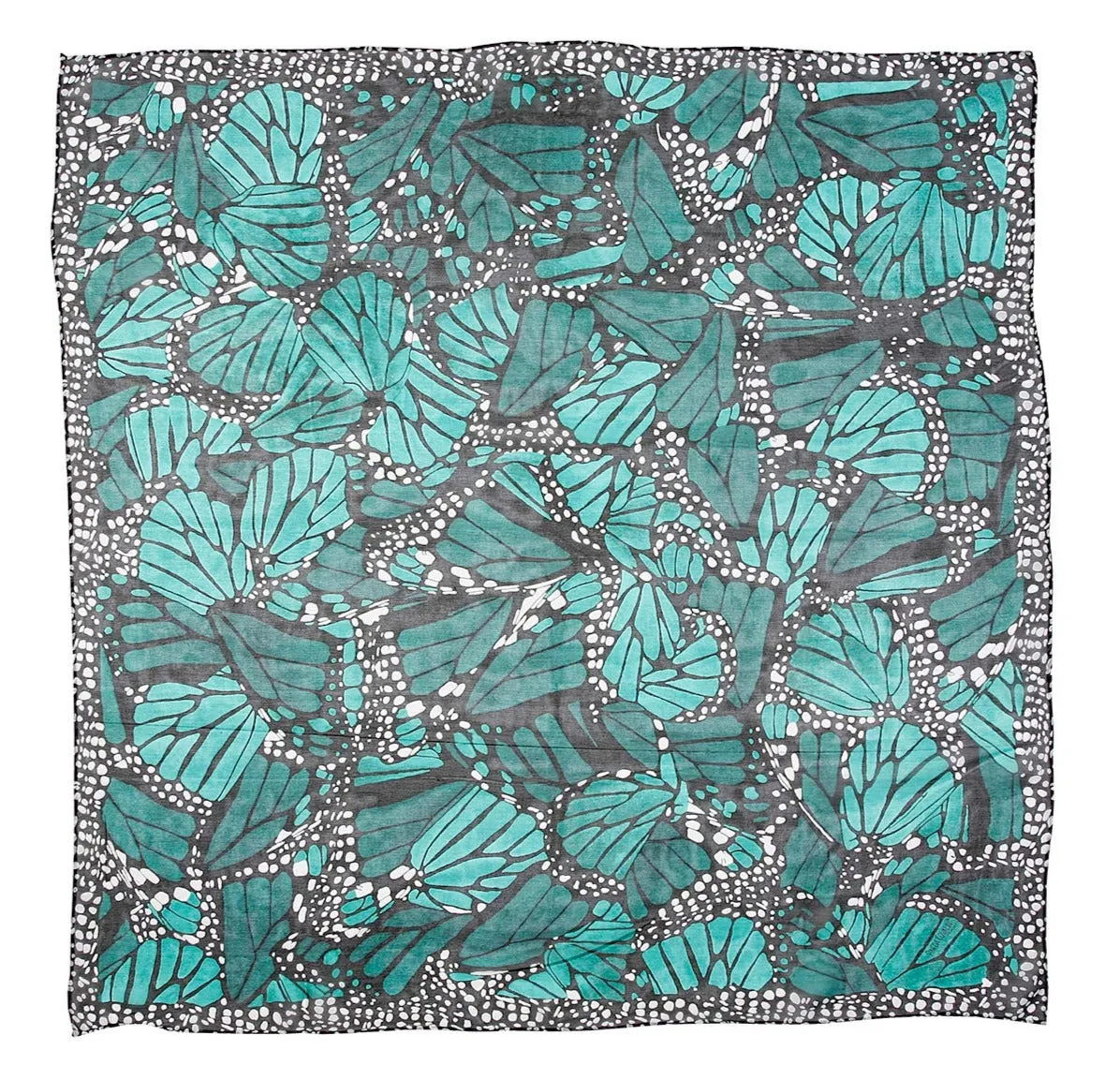 MACRO MONARCH BUTTERFLY CHIFFON LARGE SCARF