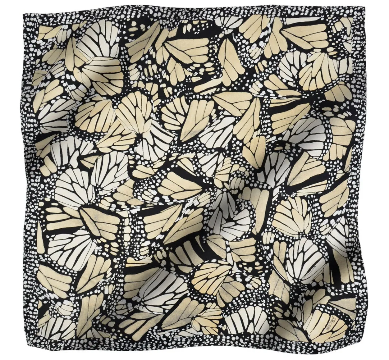 MACRO MONARCH BUTTERFLY CHIFFON LARGE SCARF