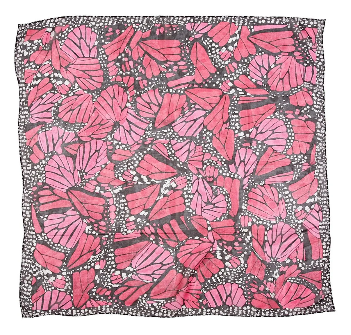MACRO MONARCH BUTTERFLY CHIFFON LARGE SCARF