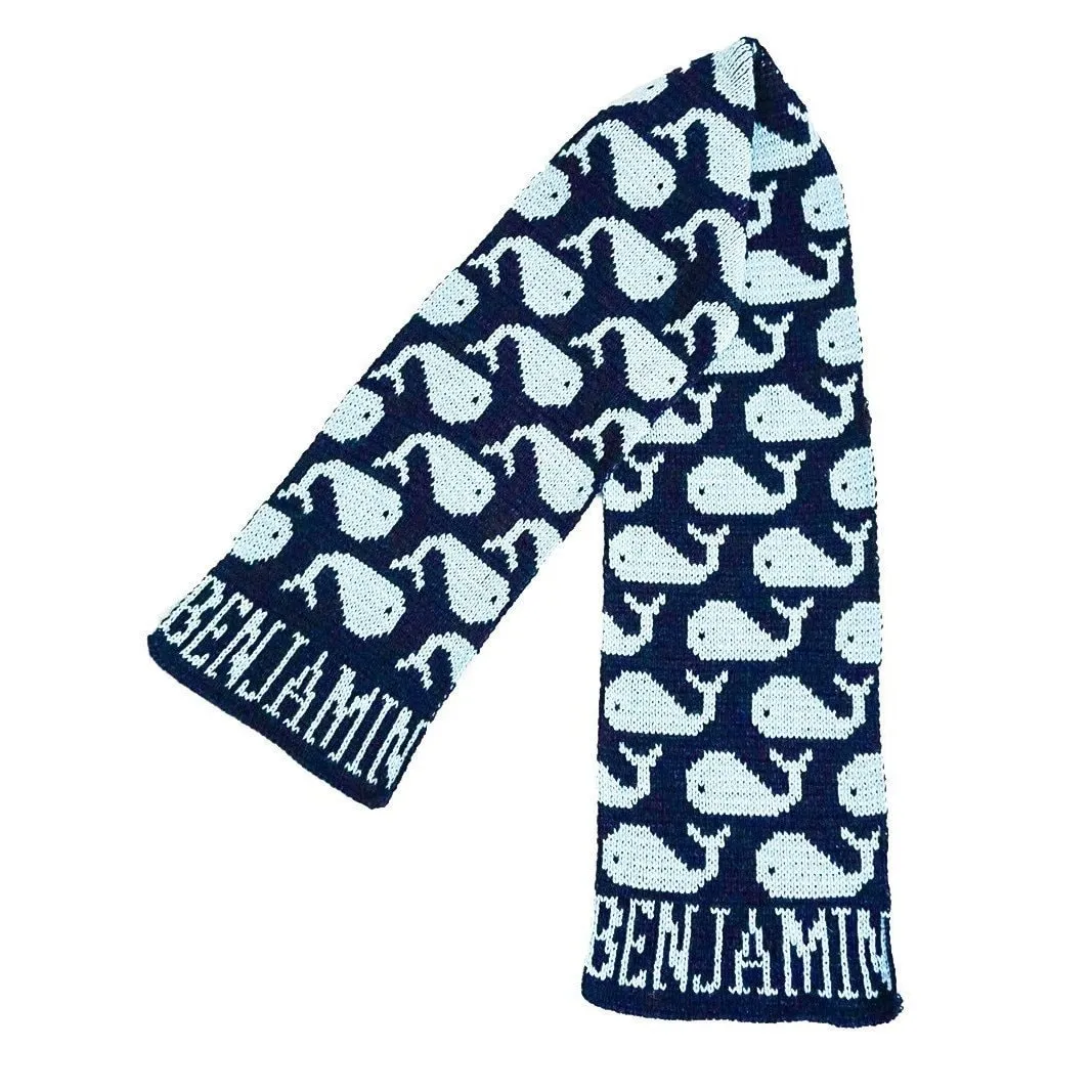 Many Whales Personalized Knit Scarf
