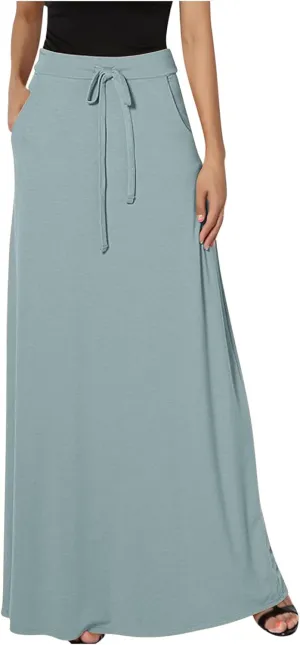 Maxi Skirt for Women 2025 Summer High Waisted Long Flare A-Line Skirt Maxi Dress Casual Long Skirt Ankle Length Skirt