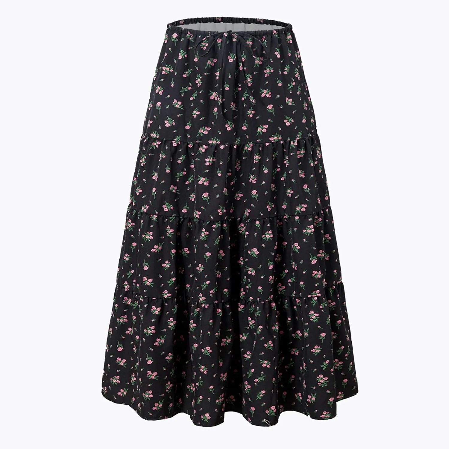 Maxi Skirt with Slit for Women High Waist Boho Flowy Long Skirt Elegant A-Line