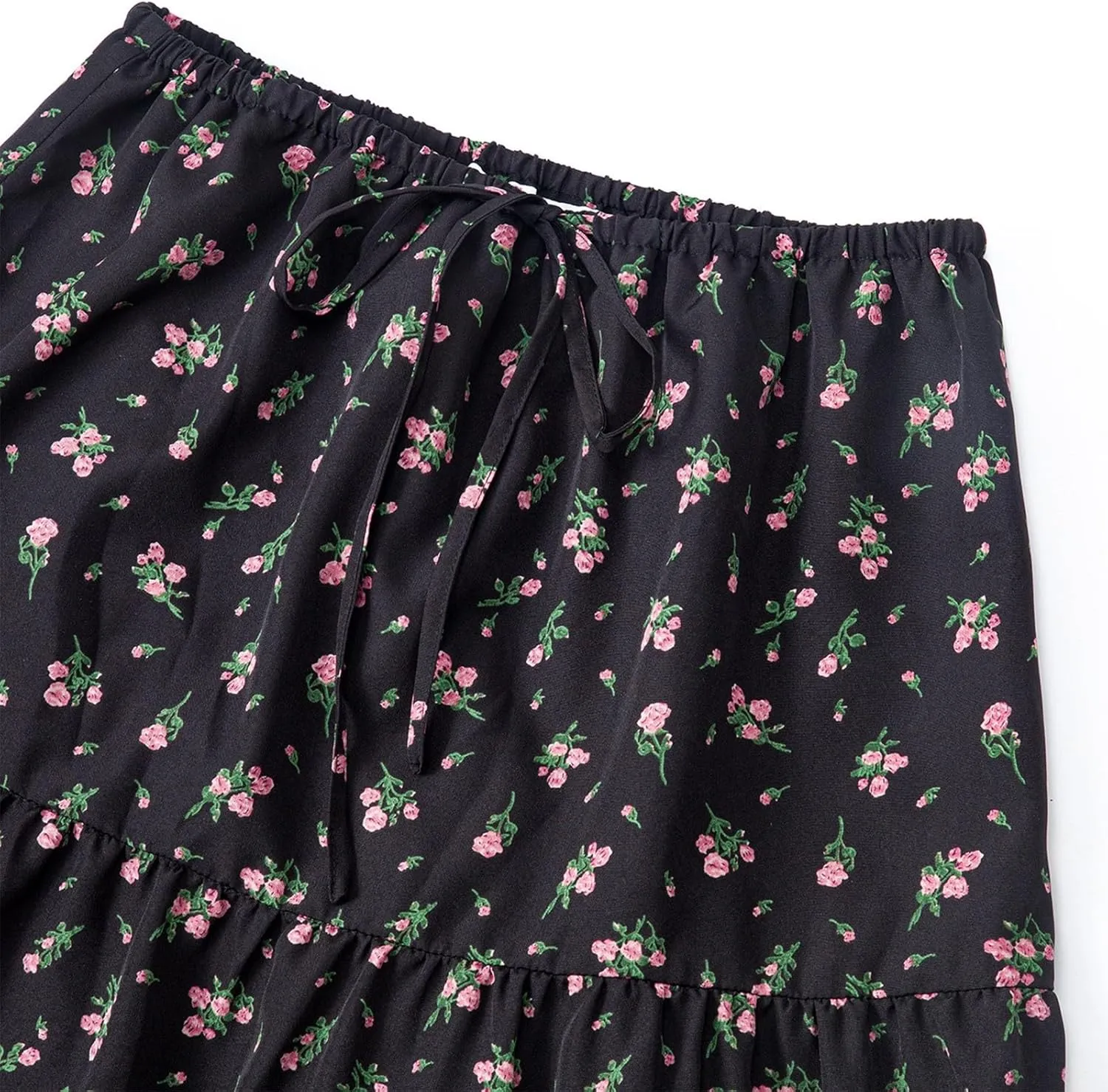 Maxi Skirt with Slit for Women High Waist Boho Flowy Long Skirt Elegant A-Line