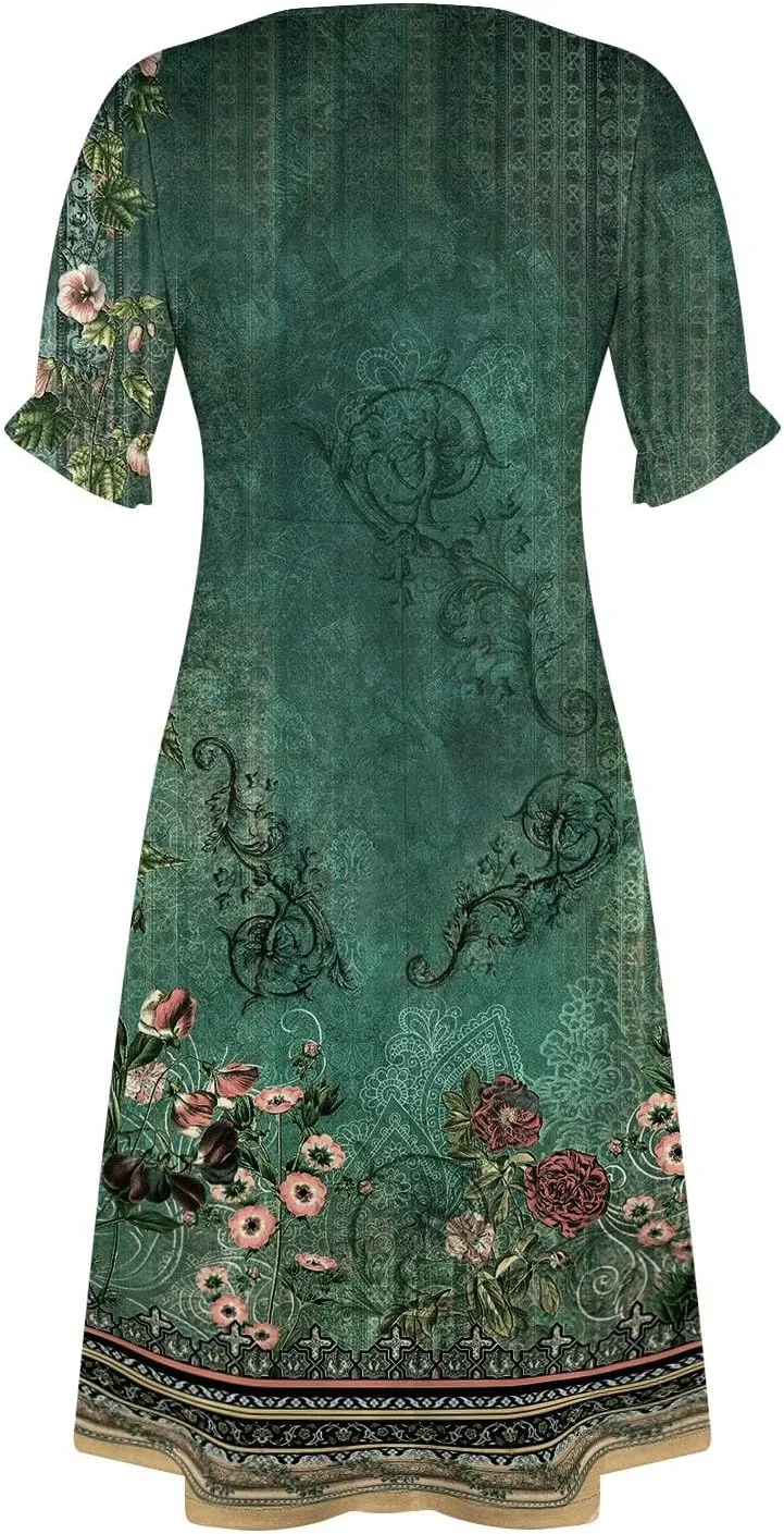 Midi Dresses for Women Dress Women Puff Sleeve Women Dresses for Special Occasions Summer Fitted