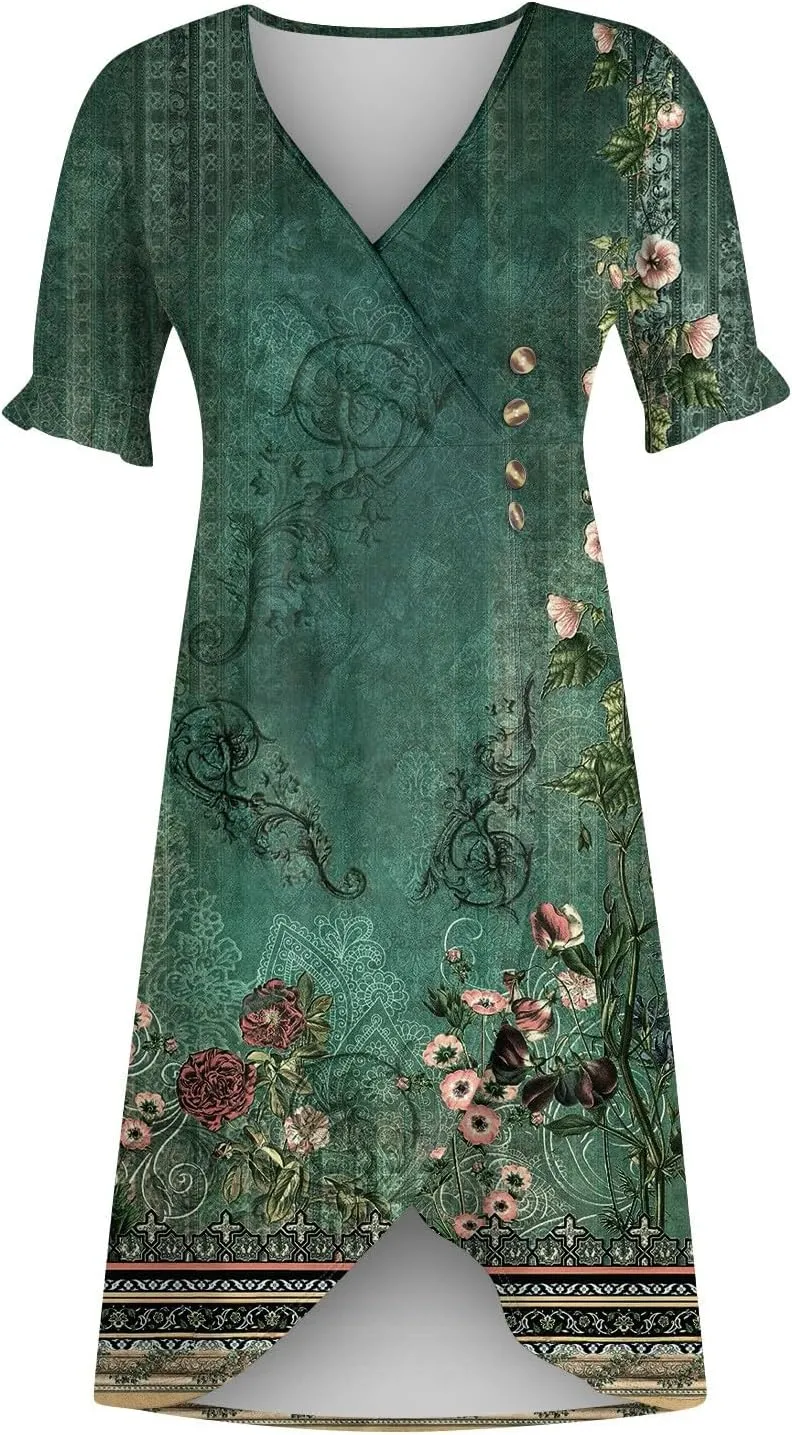 Midi Dresses for Women Dress Women Puff Sleeve Women Dresses for Special Occasions Summer Fitted