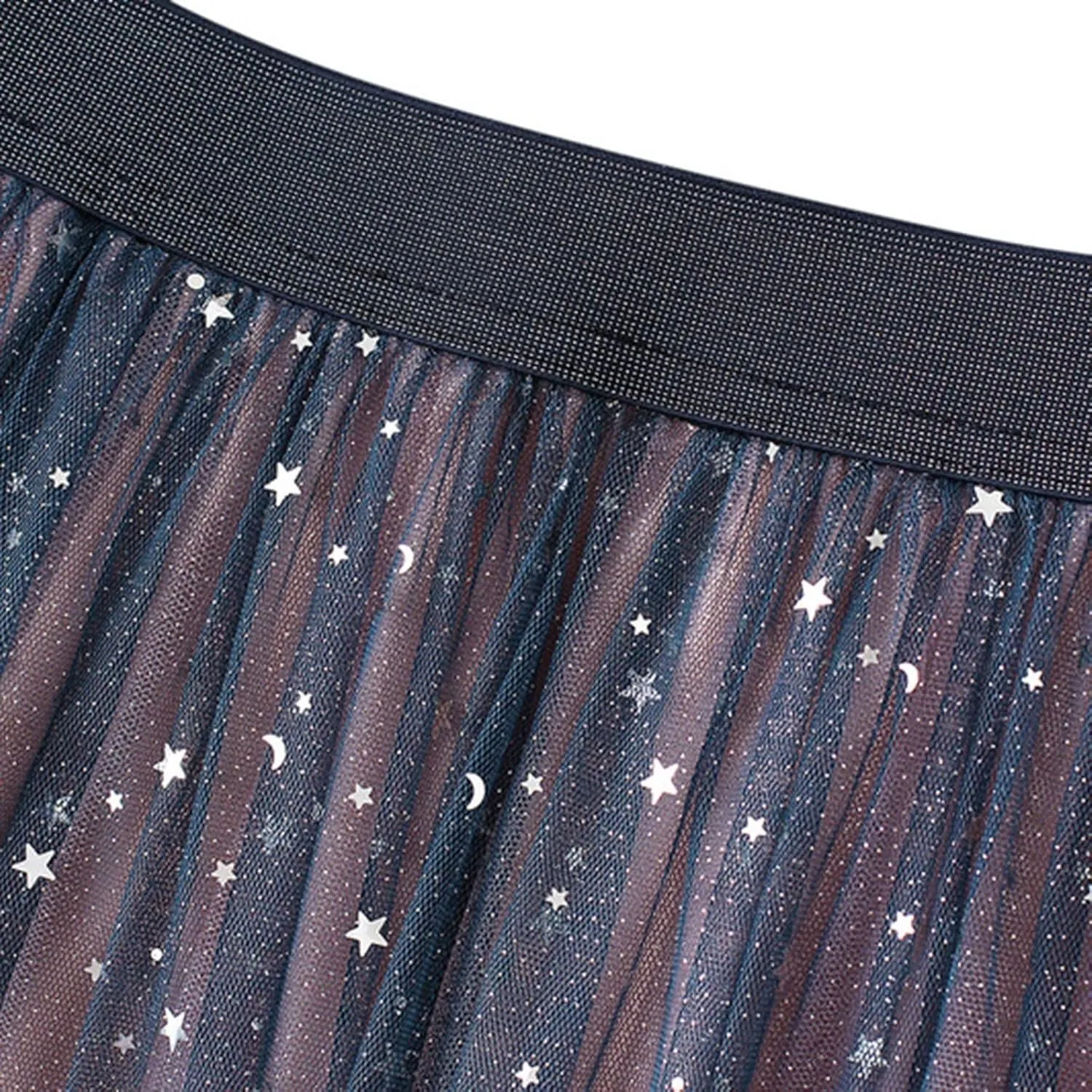 Midi Skirts for Women Fashion Women Summer Gradient Color Tulle Skirt High Waist Pleated Long Pencil Skirt for