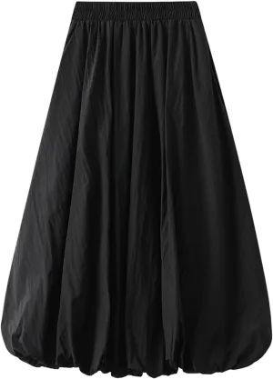 Midi Skirts for Women Women Mid Length Skirt High Waisted Bud Skirt with Pocket Holiday Party Costume Half Skirts