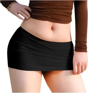 Mini Skirts for Women Sexy Low Waisted Wrap Bodycon Skirt Lingerie Solid Color Comfort Summer Skirts 2025 Outfits