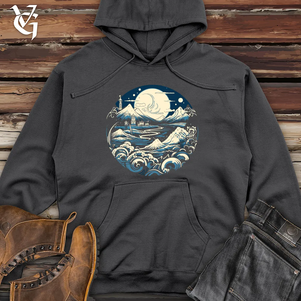 Moonlit Coastal Haven Midweight Hooded Sweatshirt