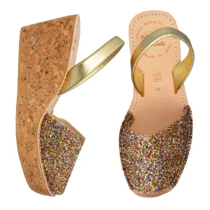 Multi Glitter Cork Wedges