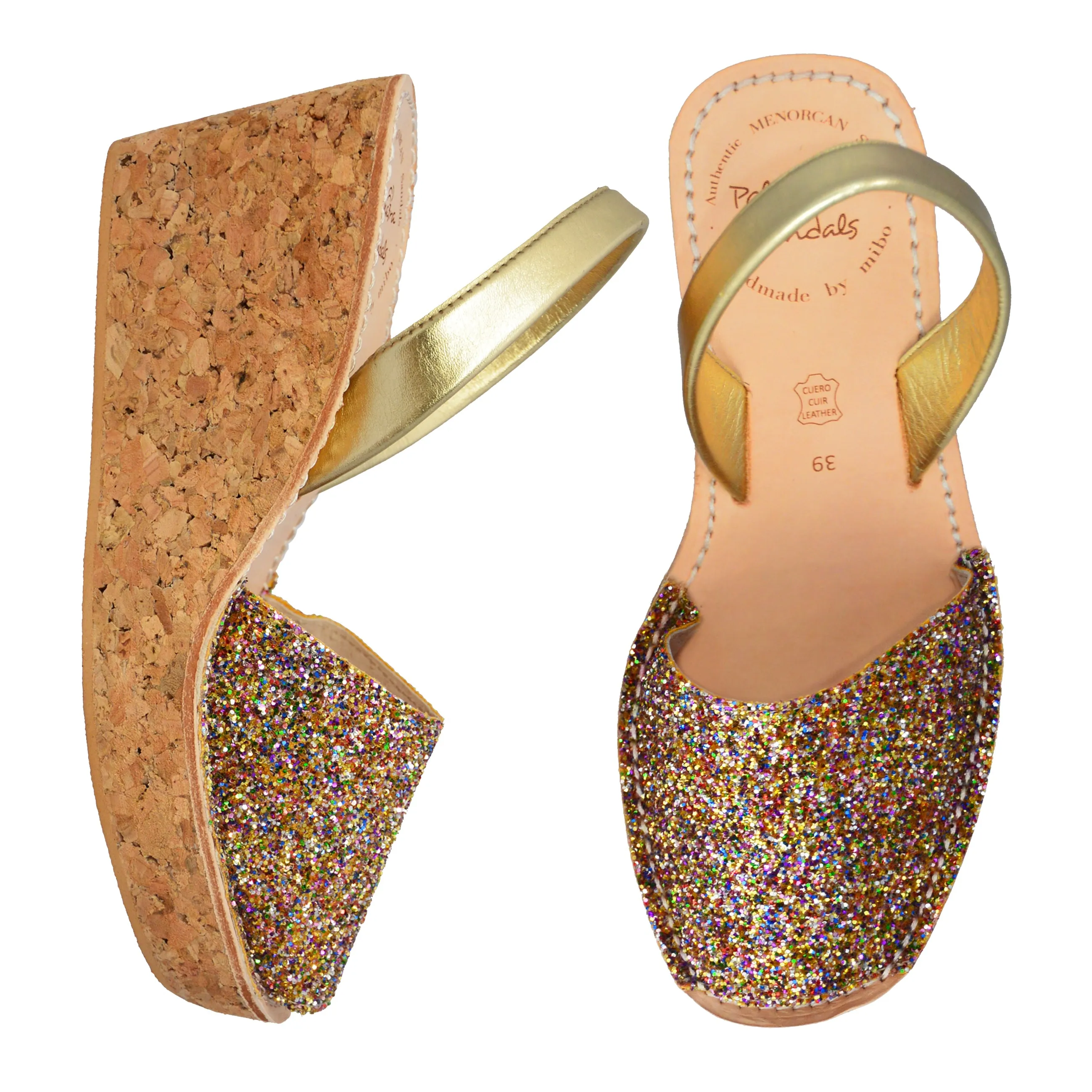 Multi Glitter Cork Wedges