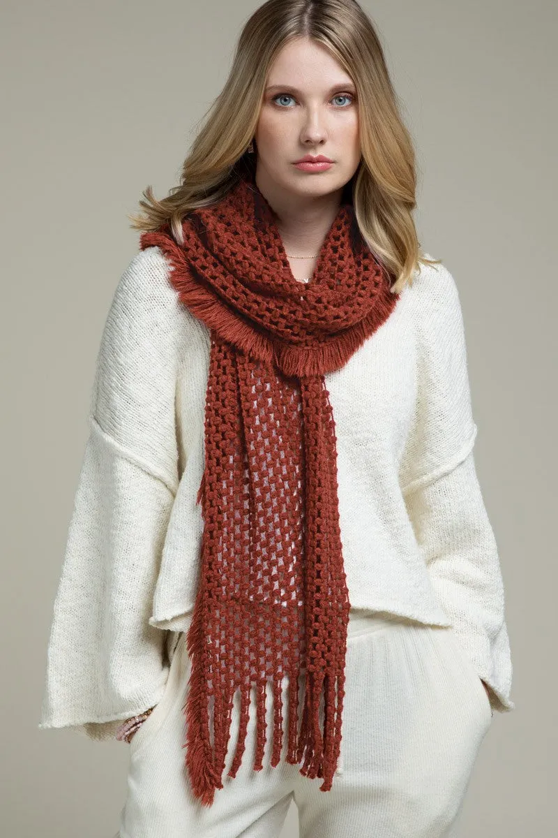 Net Oblong Scarf | Rust
