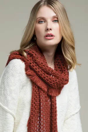 Net Oblong Scarf | Rust