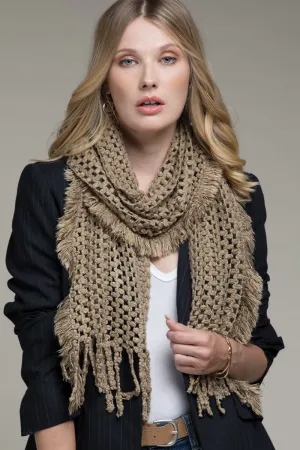Net Oblong Scarf | Taupe