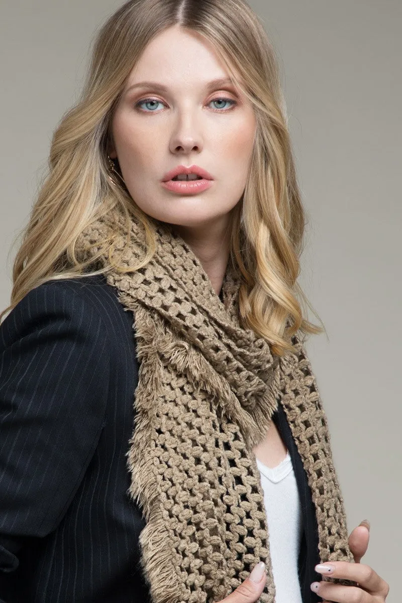 Net Oblong Scarf | Taupe