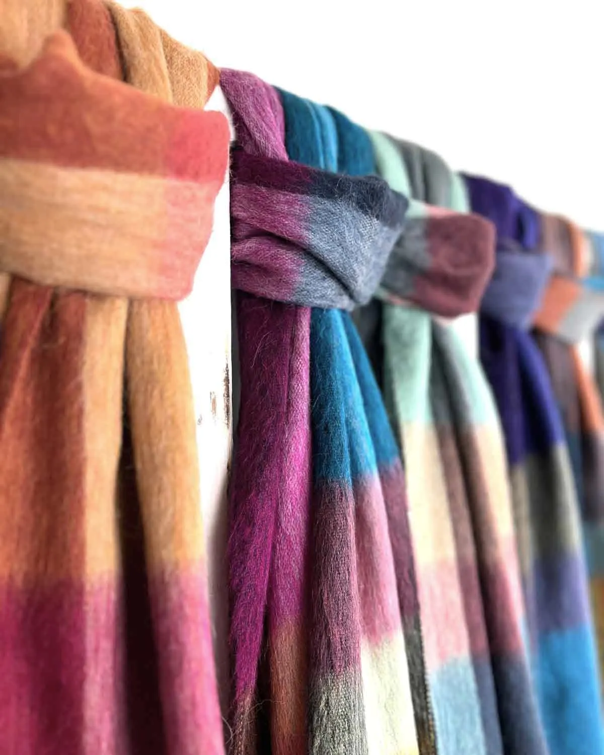 NEW! Alpaca Plaid Scarf - Rainbow