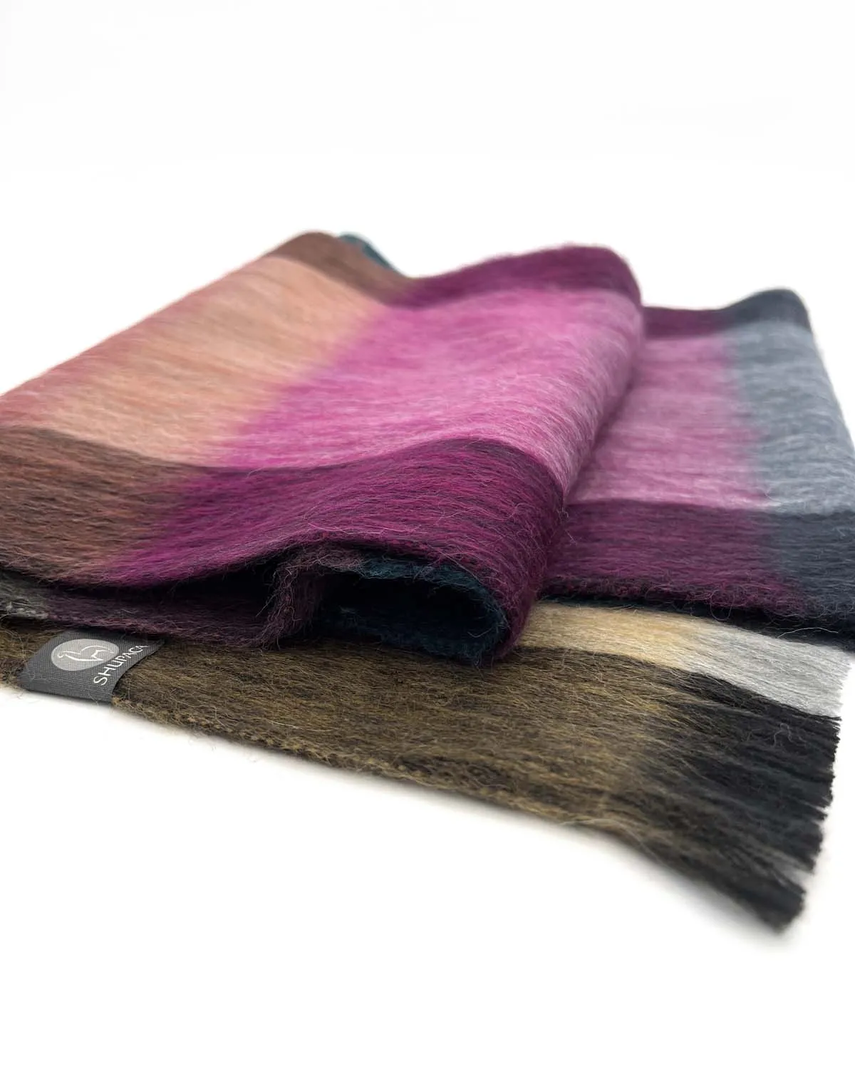 NEW! Alpaca Plaid Scarf - Rainbow