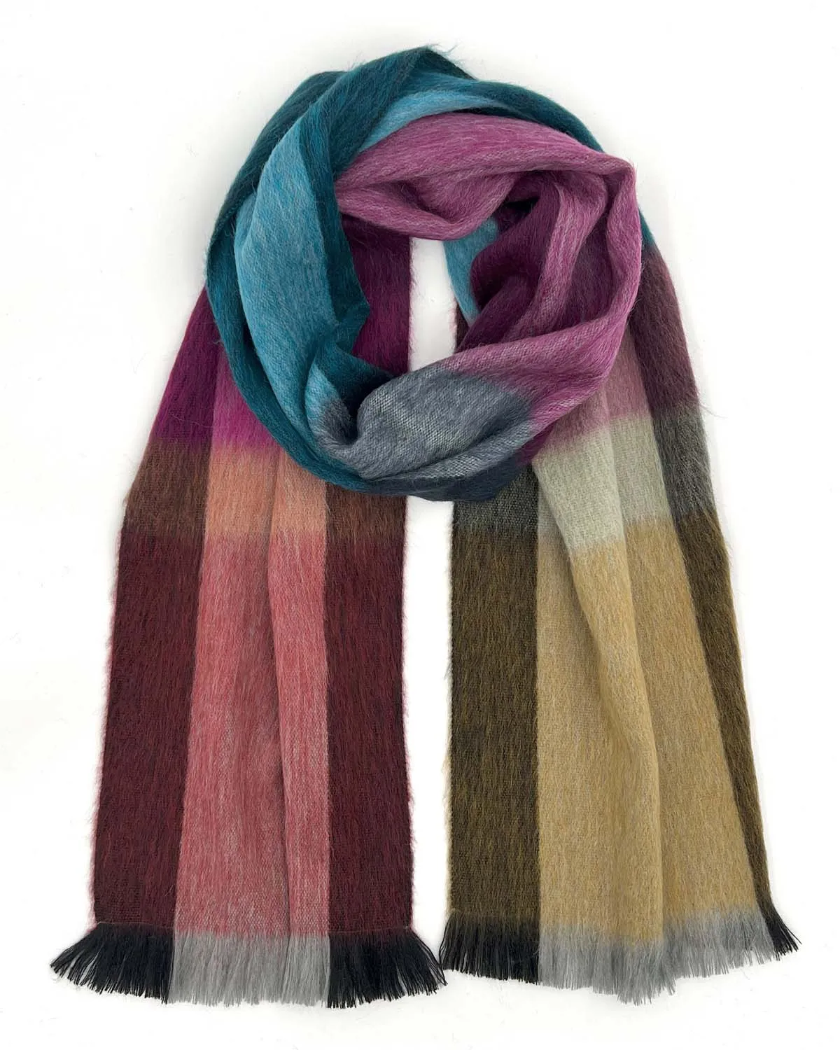NEW! Alpaca Plaid Scarf - Rainbow