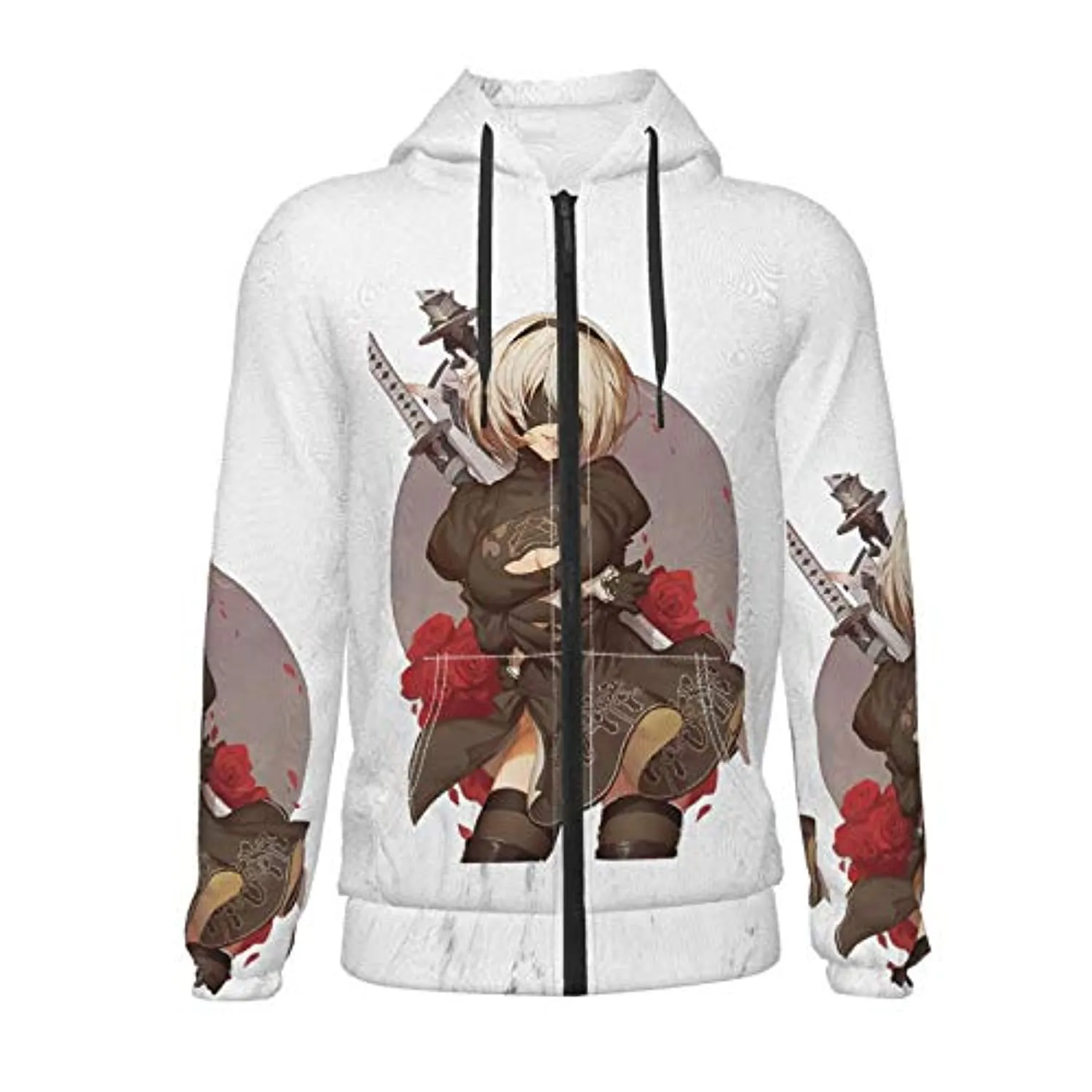 Nier Automata Hoodies - YoRHa No 2 Type B 2B 3D Print Zip Up Hooded Sweater for Teens
