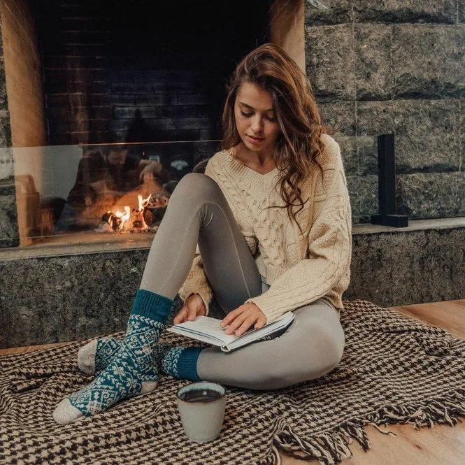 Nordic Zelta Socks in Black, Amber, Navy, Crimson or Teal - Unisex: Medium