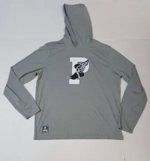 Nwt Polo Ralph Lauren Grey P-Wing Performance Material Long Sleeve Hoodie Tee