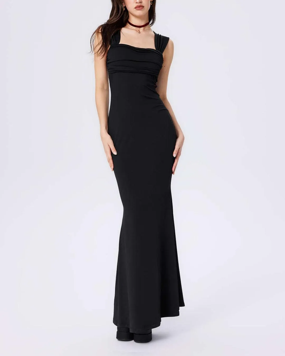 One Piece Black Cocktail Dress