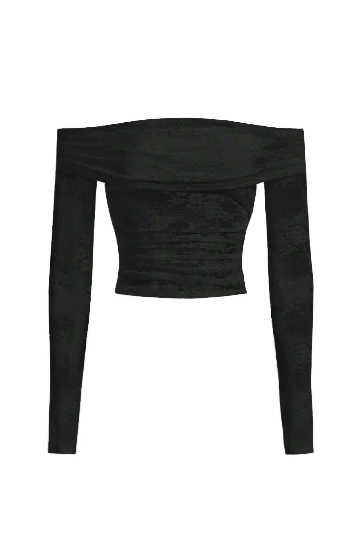 Paislee Long Sleeve Lace Top (Black)