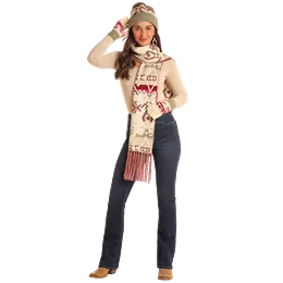 Panhandle Southwest Print  3 piece Scarf Set- Eggshell