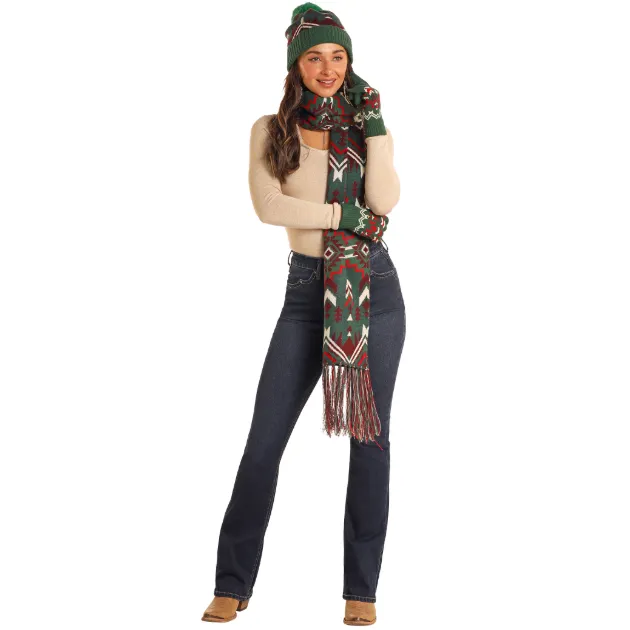 Panhandle Southwest Print  3 piece Scarf Set- Pink