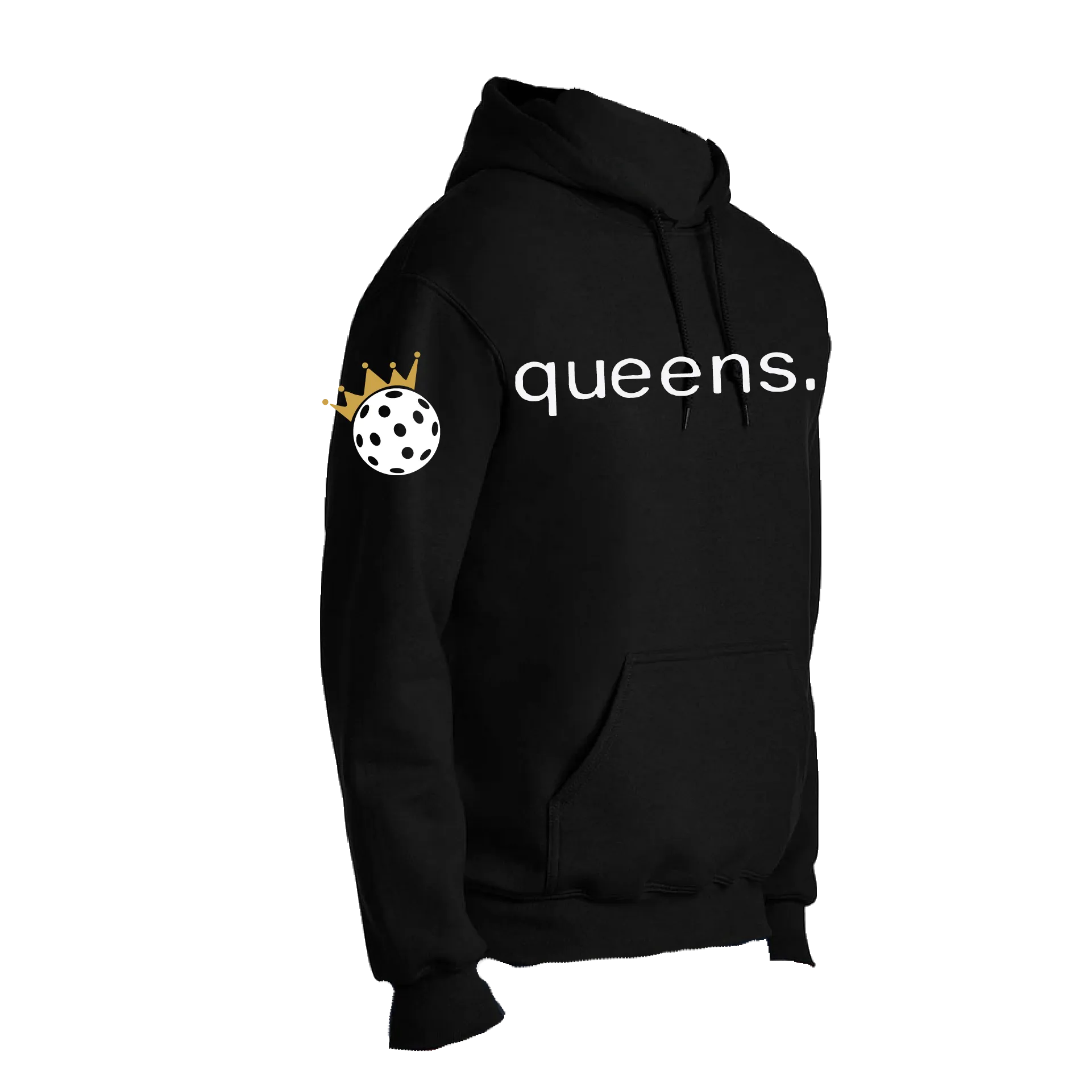 Pickleball Queens and Crown | Unisex Hoodie Pickleball Sweatshirt | 50% Cotton 50% Polyester