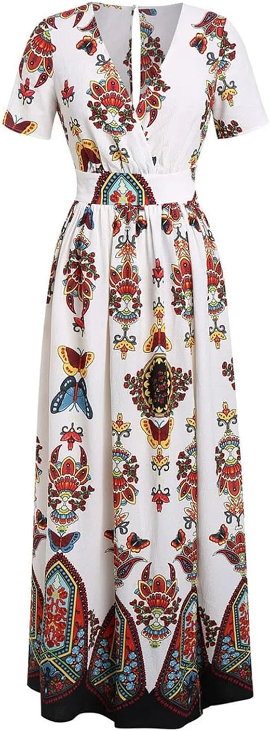 Plus Size Dresses for Women 2024 Spring Summer Fashion Floral Boho Maxi Dress Flowy Bodycon Wedding Guest Sundress