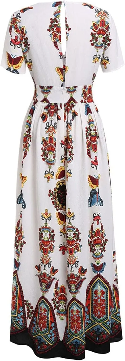 Plus Size Dresses for Women 2024 Spring Summer Fashion Floral Boho Maxi Dress Flowy Bodycon Wedding Guest Sundress