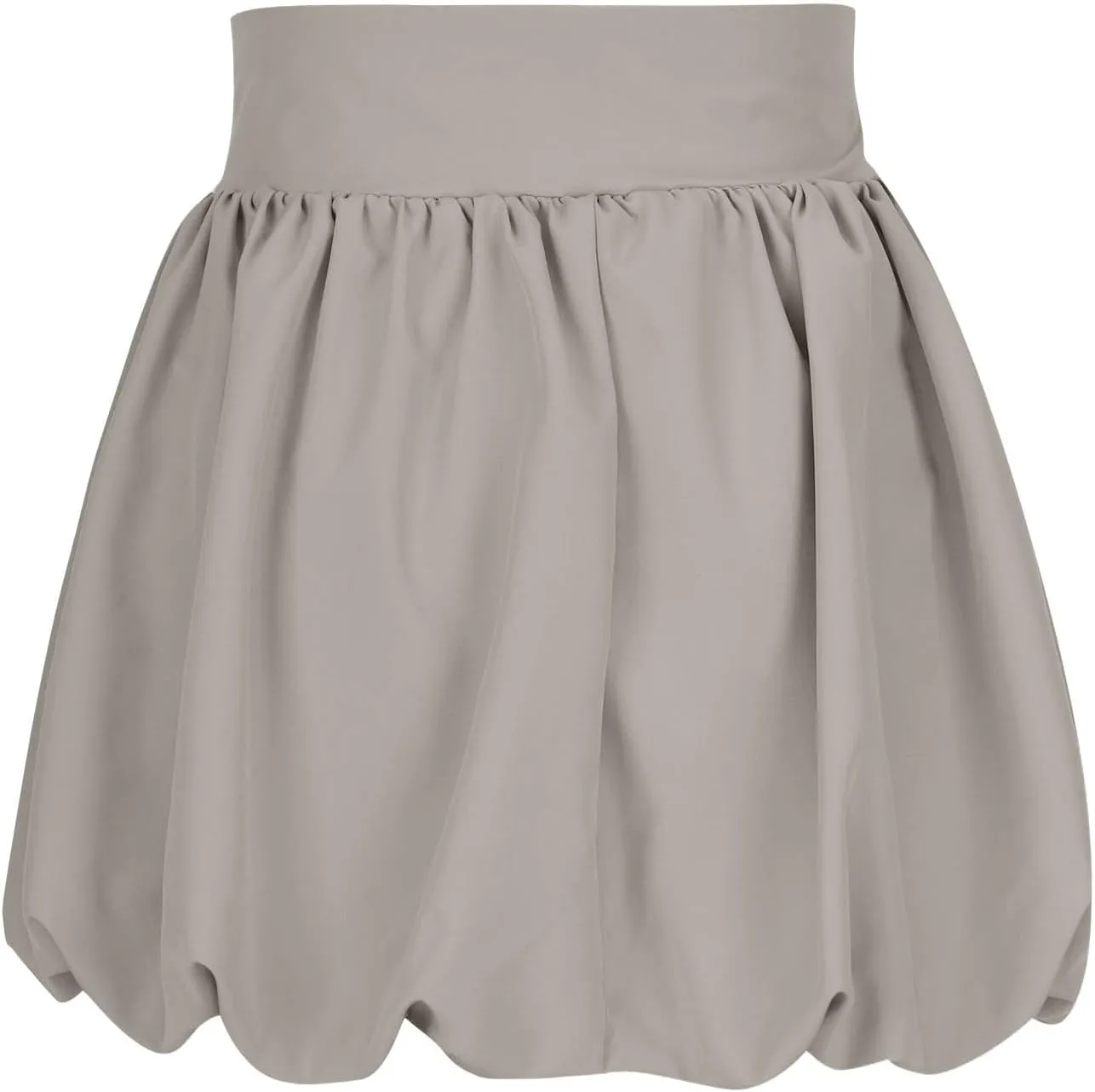 Puffy Mini Skirt for Women Solid Color High Waist Tiered Layer Ruffle Hem A Line Skirts Casual Fashion Flowy Skirt